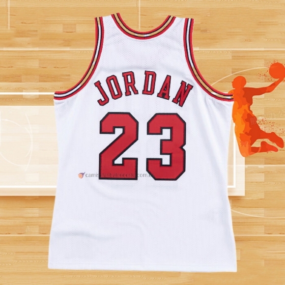 Camiseta Chicago Bulls Michael Jordan NO 23 Mitchell & Ness 1995-96 Blanco