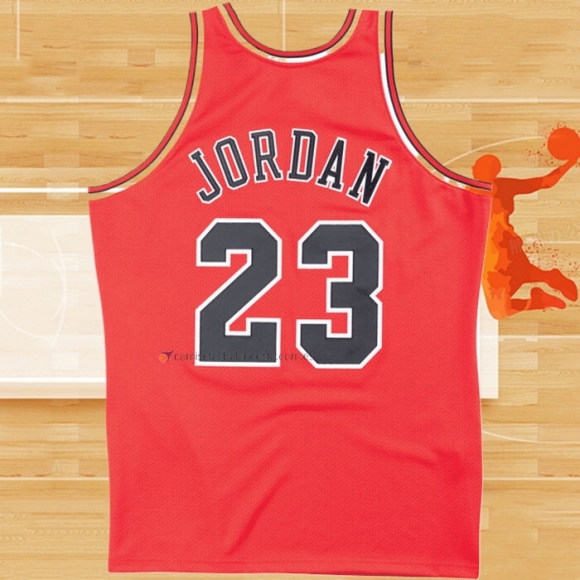 Camiseta Chicago Bulls Michael Jordan NO 23 Mitchell & Ness 1995-96 Rojo