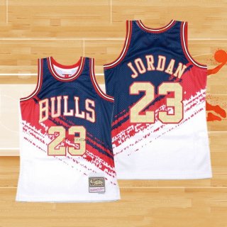 Camiseta Chicago Bulls Michael Jordan NO 23 Mitchell & Ness Negro Rojo