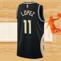 Camiseta Milwaukee Bucks Brook Lopez NO 11 Statement 2022-23 Negro