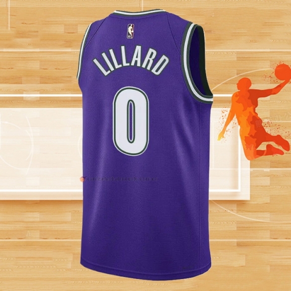 Camiseta Milwaukee Bucks Damian Lillard NO 0 Classic 2022-23 Violeta