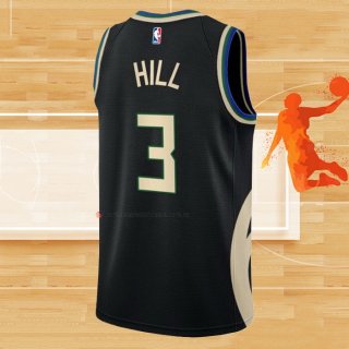 Camiseta Milwaukee Bucks George Hill NO 3 Statement 2022-23 Negro