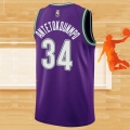 Camiseta Milwaukee Bucks Giannis Antetokounmpo NO 34 Classic 2022-23 Violeta