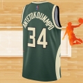 Camiseta Milwaukee Bucks Giannis Antetokounmpo NO 34 Earned 2020-21 Verde