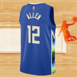 Camiseta Milwaukee Bucks Grayson Allen NO 12 Ciudad 2022-23 Azul