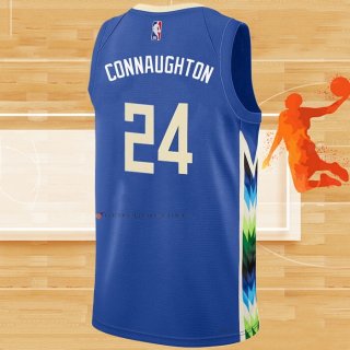 Camiseta Milwaukee Bucks Pat Connaughton NO 24 Ciudad 2022-23 Azul