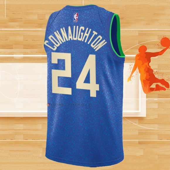 Camiseta Milwaukee Bucks Pat Connaughton NO 24 Ciudad 2023-24 Azul