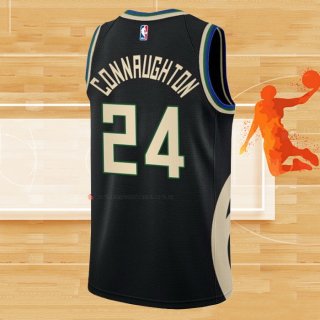 Camiseta Milwaukee Bucks Pat Connaughton NO 24 Statement 2022-23 Negro