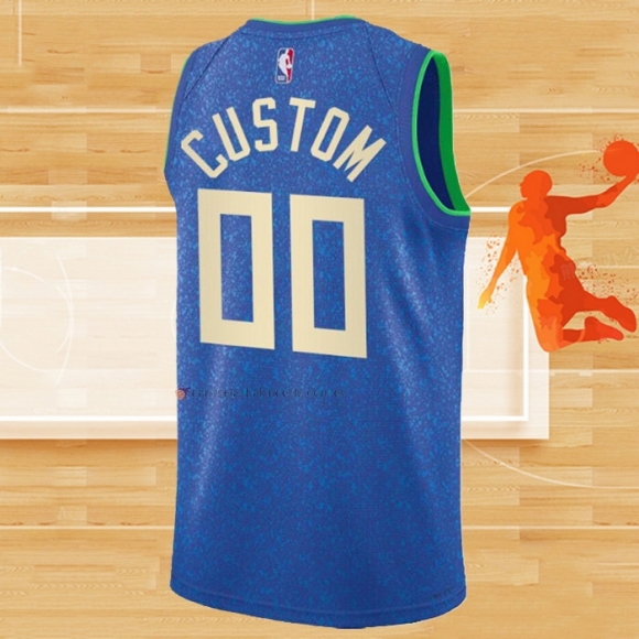 Camiseta Milwaukee Bucks Personalizada Ciudad 2023-24 Azul