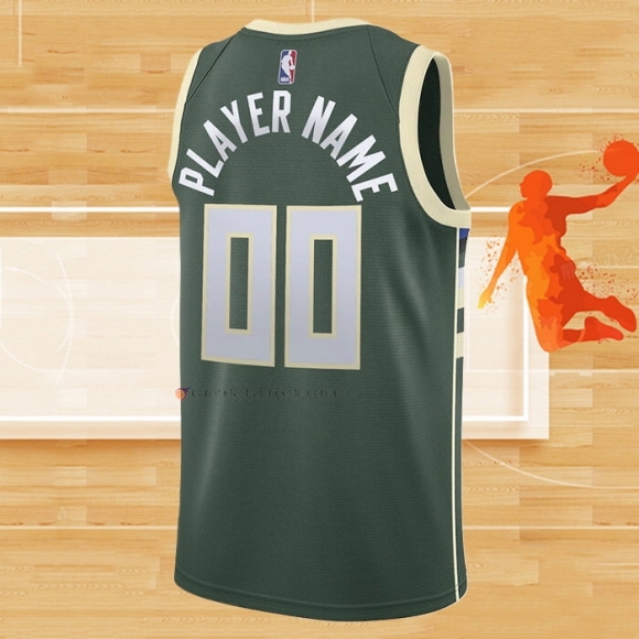 Camiseta Milwaukee Bucks Personalizada Icon Verde