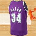 Camiseta Milwaukee Bucks Ray Allen NO 34 Mitchell & Ness 1996-97 Violeta