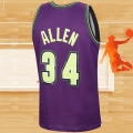 Camiseta Milwaukee Bucks Ray Allen NO 34 Mitchell & Ness 2000-01 Violeta