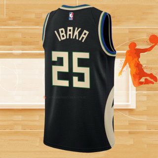 Camiseta Milwaukee Bucks Serge Ibaka NO 25 Statement 2022-23 Negro