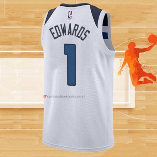 Camiseta Minnesota Timberwolves Anthony Edwards NO 1 Association Blanco