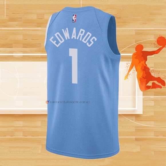 Camiseta Minnesota Timberwolves Anthony Edwards NO 1 Ciudad Azul