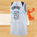 Camiseta Minnesota Timberwolves Anthony Edwards NO 5 Ciudad 2024-25 Blanco