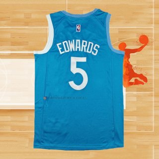 Camiseta Minnesota Timberwolves Anthony Edwards NO 5 Ciudad 2024 Azul