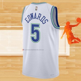 Camiseta Minnesota Timberwolves Anthony Edwards NO 5 Classic 2023-24 Blanco