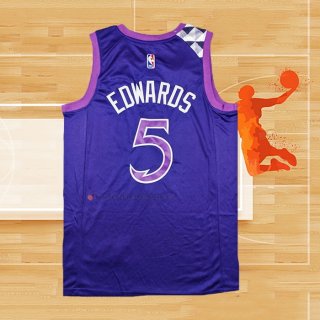 Camiseta Minnesota Timberwolves Anthony Edwards NO 5 Classic 2024 Violeta