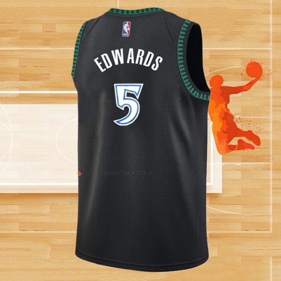 Camiseta Minnesota Timberwolves Anthony Edwards NO 5 Classic Negro