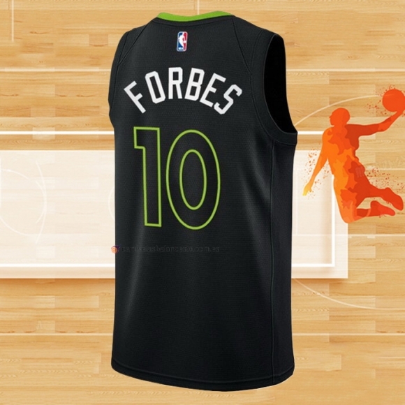 Camiseta Minnesota Timberwolves Bryn Forbes NO 10 Statement 2022-23 Negro