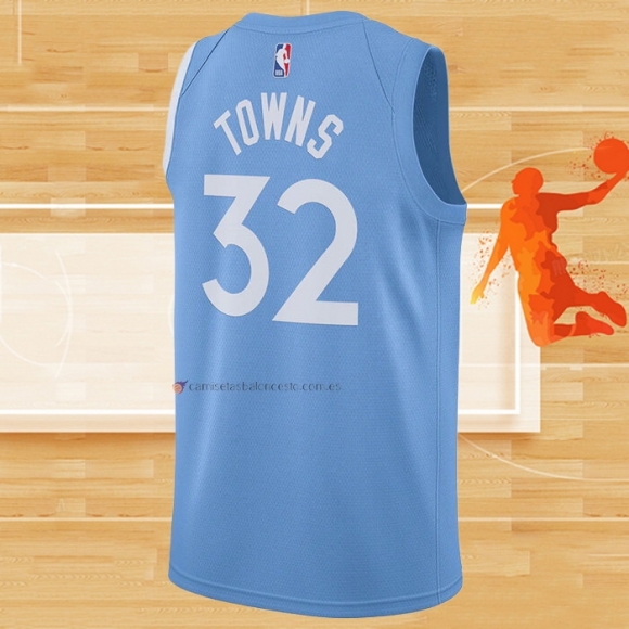 Camiseta Minnesota Timberwolves Karl-Anthony Towns NO 32 Ciudad Edition 2019-20 Azul