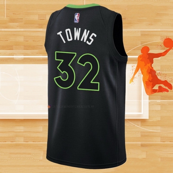 Camiseta Minnesota Timberwolves Karl-Anthony Towns NO 32 Statement 2022-23 Negro