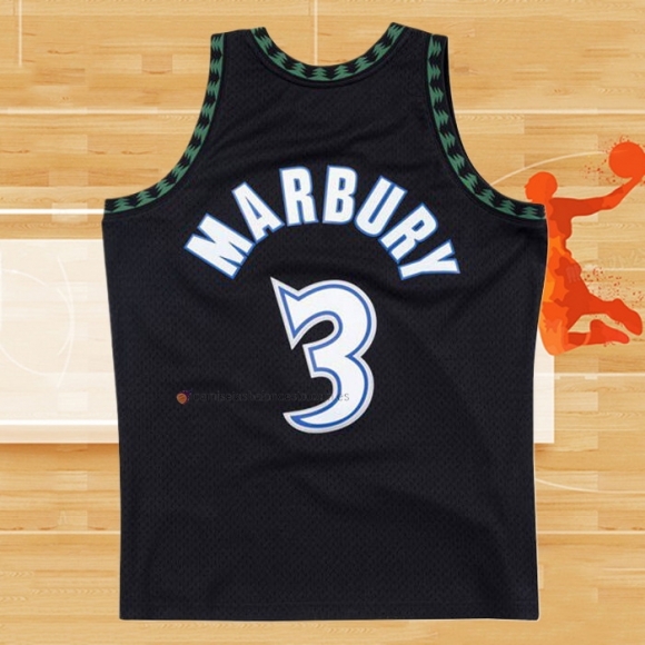 Camiseta Minnesota Timberwolves Stephen Marbury NO 3 Classic Negro