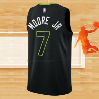 Camiseta Minnesota Timberwolves Wendell Moore Jr. NO 7 Statement 2022-23 Negro