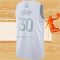 Camiseta Golden State Warriors Stephen Curry NO 30 MVP Blanco