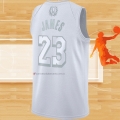 Camiseta Los Angeles Lakers LeBron James NO 23 MVP Blanco