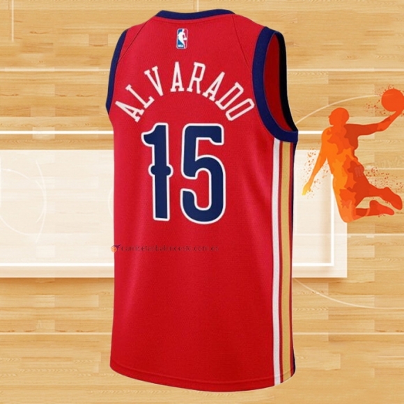 Camiseta New Orleans Pelicans Jose Alvarado NO 15 Statement 2023-24 Rojo