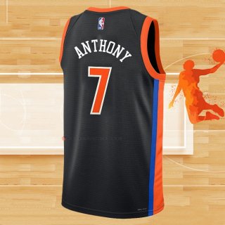 Camiseta New York Knicks Carmelo Anthony NO 7 Ciudad 2022-23 Negro