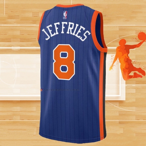 Camiseta New York Knicks Daquan Jeffries NO 8 Ciudad 2023-24 Azul