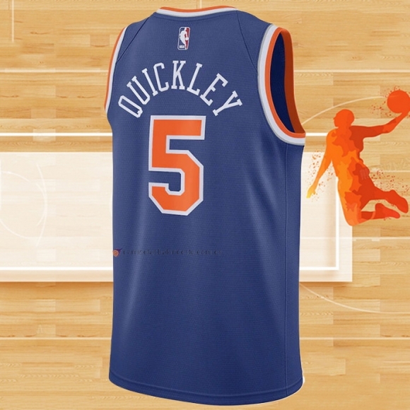 Camiseta New York Knicks Immanuel Quickley NO 5 Icon 2020-21 Azul