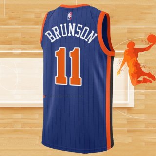 Camiseta New York Knicks Jalen Brunson NO 11 Ciudad 2023-24 Azul