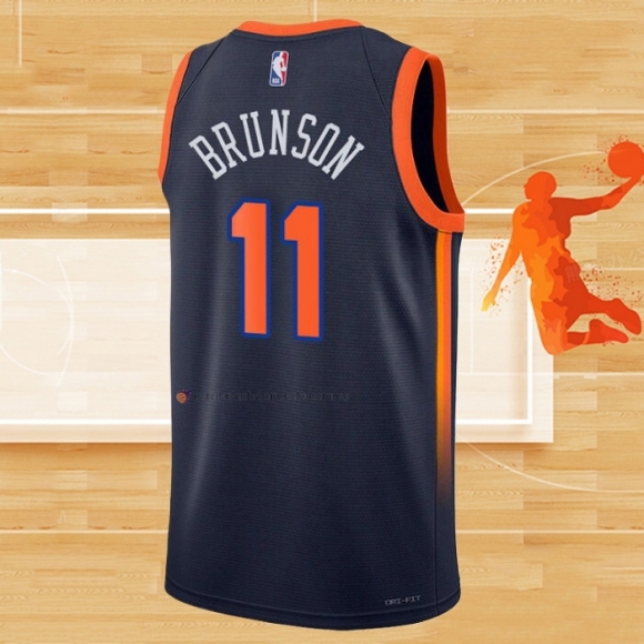 Camiseta New York Knicks Jalen Brunson NO 11 Statement 2022-23 Negro