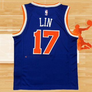 Camiseta New York Knicks Jeremy Lin NO 17 Icon Azul