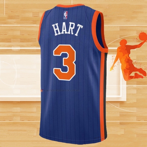 Camiseta New York Knicks Josh Hart NO 3 Ciudad 2023-24 Azul