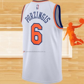 Camiseta New York Knicks Kristaps Porzingis NO 6 Association Blanco