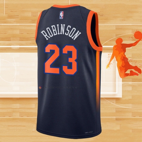 Camiseta New York Knicks Mitchell Robinson NO 23 Statement 2022-23 Negro