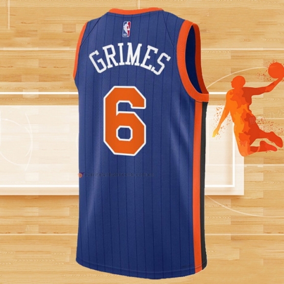 Camiseta New York Knicks Quentin Grimes NO 6 Ciudad 2023-24 Azul