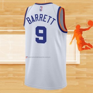 Camiseta New York Knicks RJ Barrett NO 9 75th Anniversary Blanco