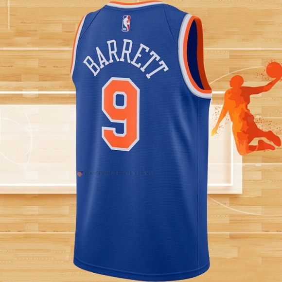 Camiseta New York Knicks RJ Barrett NO 9 Icon 2020-21 Azul