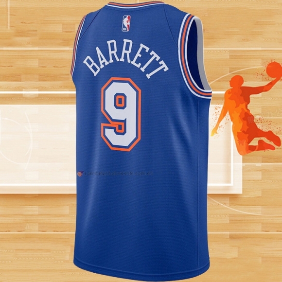 Camiseta New York Knicks R.J. Barrett NO 9 Statement 2020-21 Azul