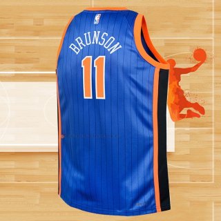 Camiseta Nino New York Knicks Jalen Brunson NO 11 Ciudad 2023-24 Azul