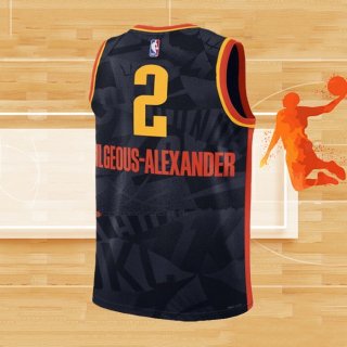 Camiseta Nino Oklahoma City Thunder Shai-Gilgeous Alexander NO 2 Ciudad 2023-24 Negro