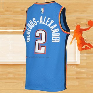 Camiseta Nino Oklahoma City Thunder Shai Gilgeous-Alexander NO 2 Icon 2021-22 Azul