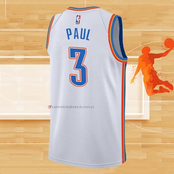 Camiseta Oklahoma City Thunder Chris Paul NO 3 Association Blanco