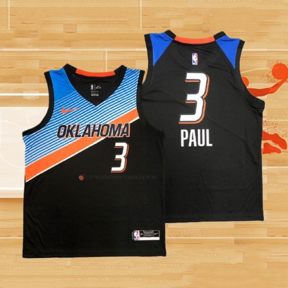 Camiseta Oklahoma City Thunder Chris Paul NO 3 Ciudad 2020-21 Negro